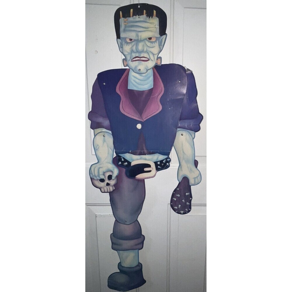Vintage Beistle Co. Jointed 80’s Frankenstein Halloween Decoration 47” X  18”